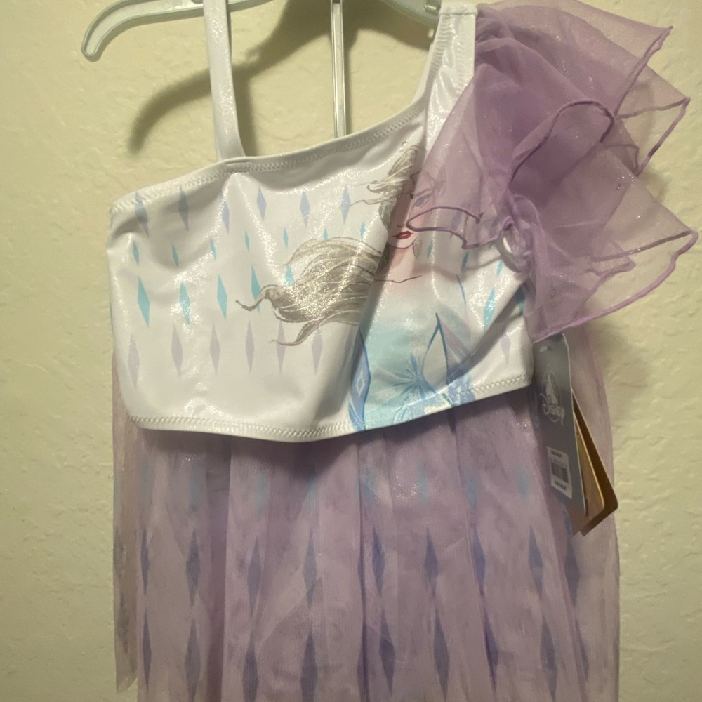 Disney Dance Costume Purple and White One-Shoulder Design- size 7/8